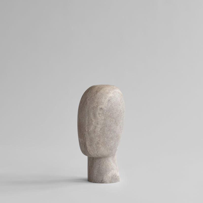 Head Sculpture, Medio - Silver Travertine