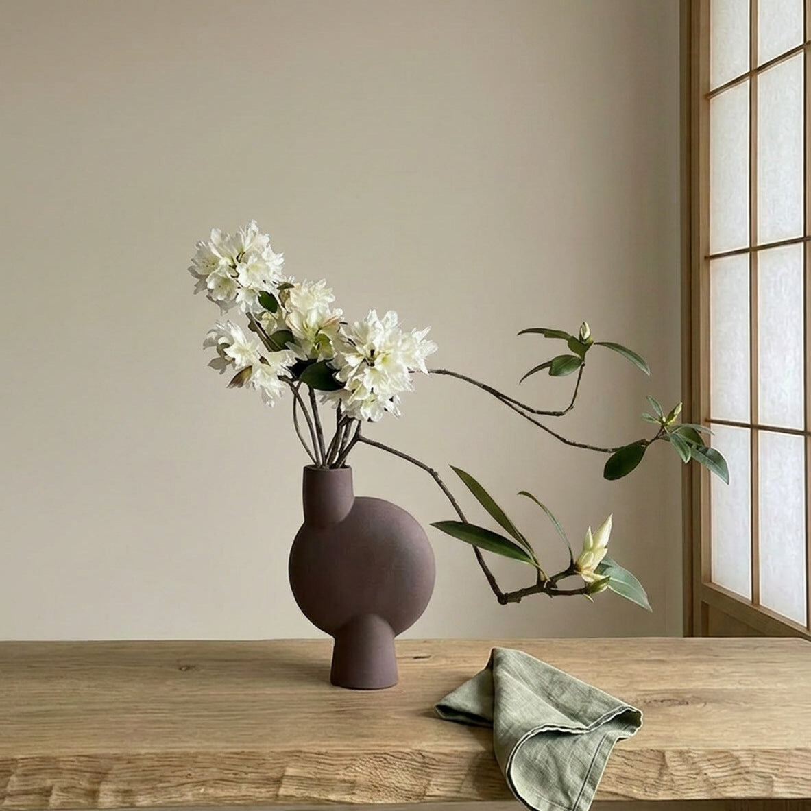 Sphere Vase Bubl, Medio – Chocolate Brown