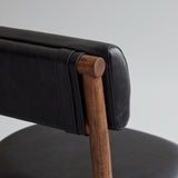 Nama Dining Chair, Classic Brown Oak - Aniline Leather Black