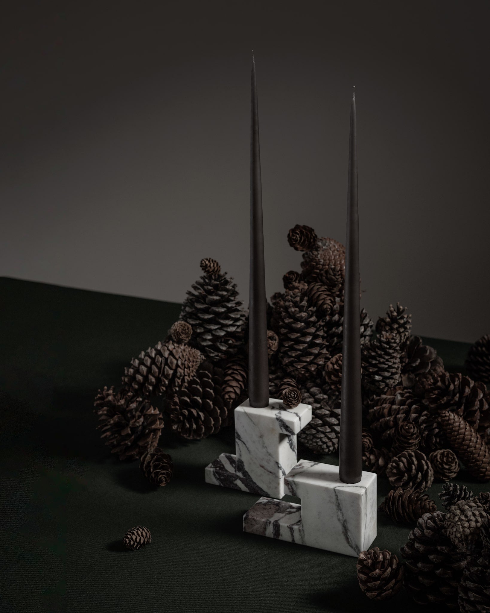 101 Copenhagen - Brick Candle Holder, Low - Calacatta - Candle Holders