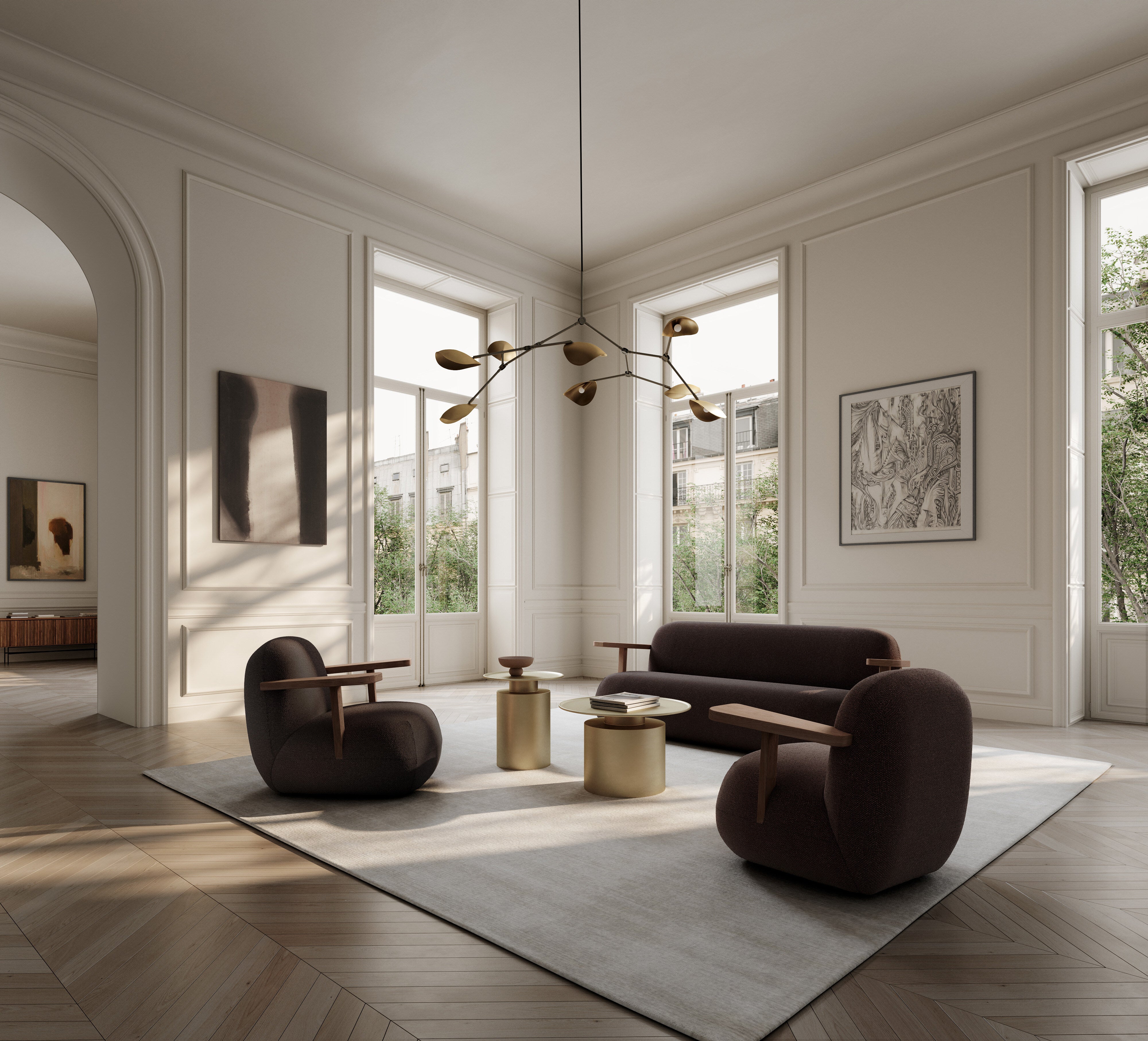 Pillar Table, Tall - Brass