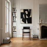 Nama Dining Chair, Armrest Classic Brown Oak - Aniline Leather Black