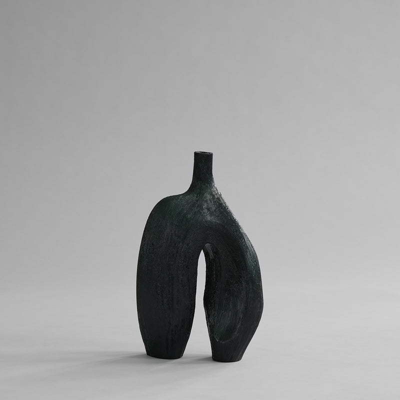 101 Copenhagen - Ni Vase, Medio - Carved Dark Green - Vase