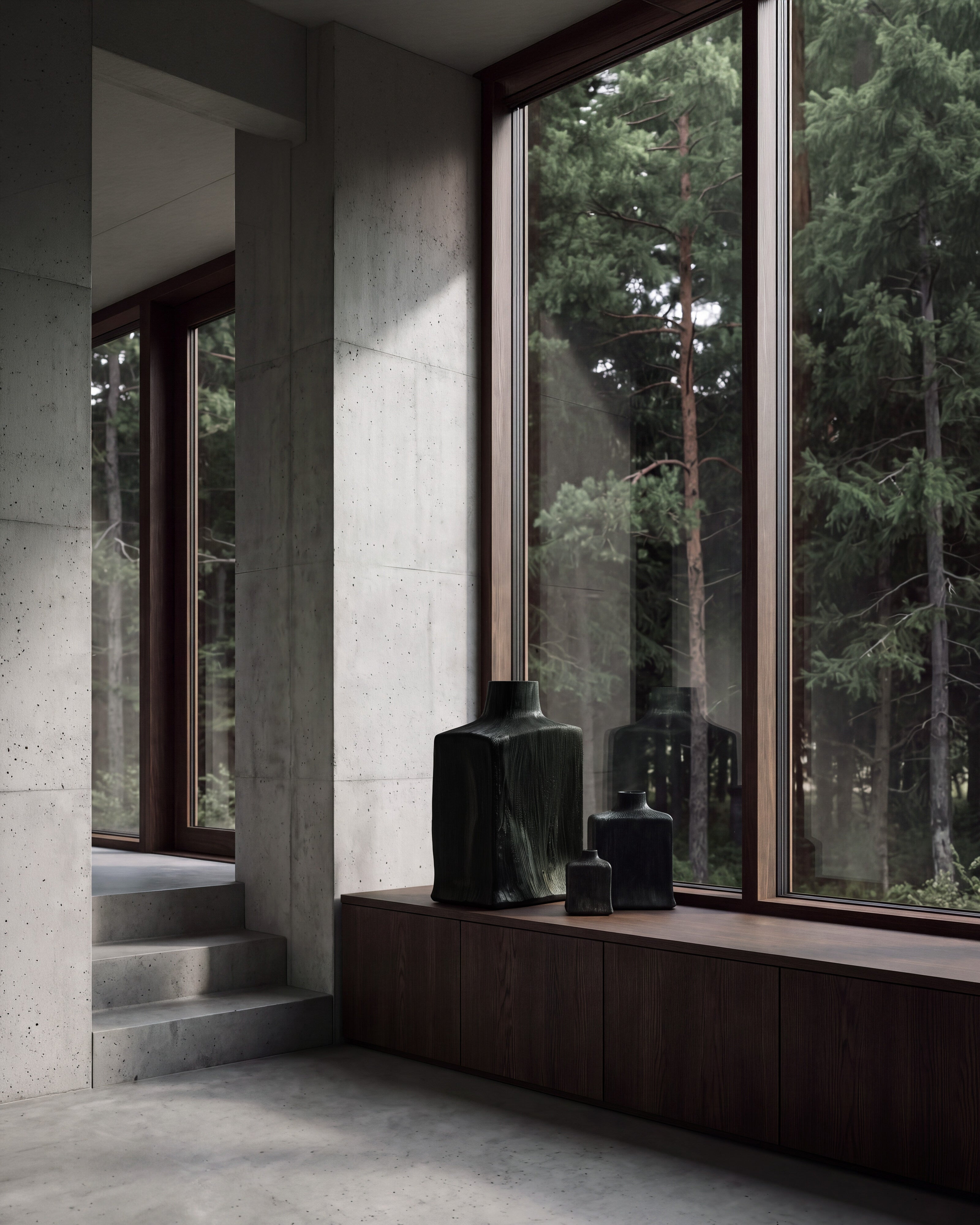 101 Copenhagen - Shin Vase, Medio - Carved Dark Green - Vase