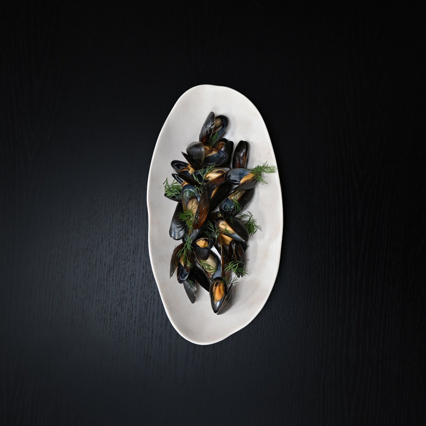 101 Copenhagen Oval Tray, Medio with mussels