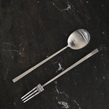 Kogei Salad Servers - Brushed Steel