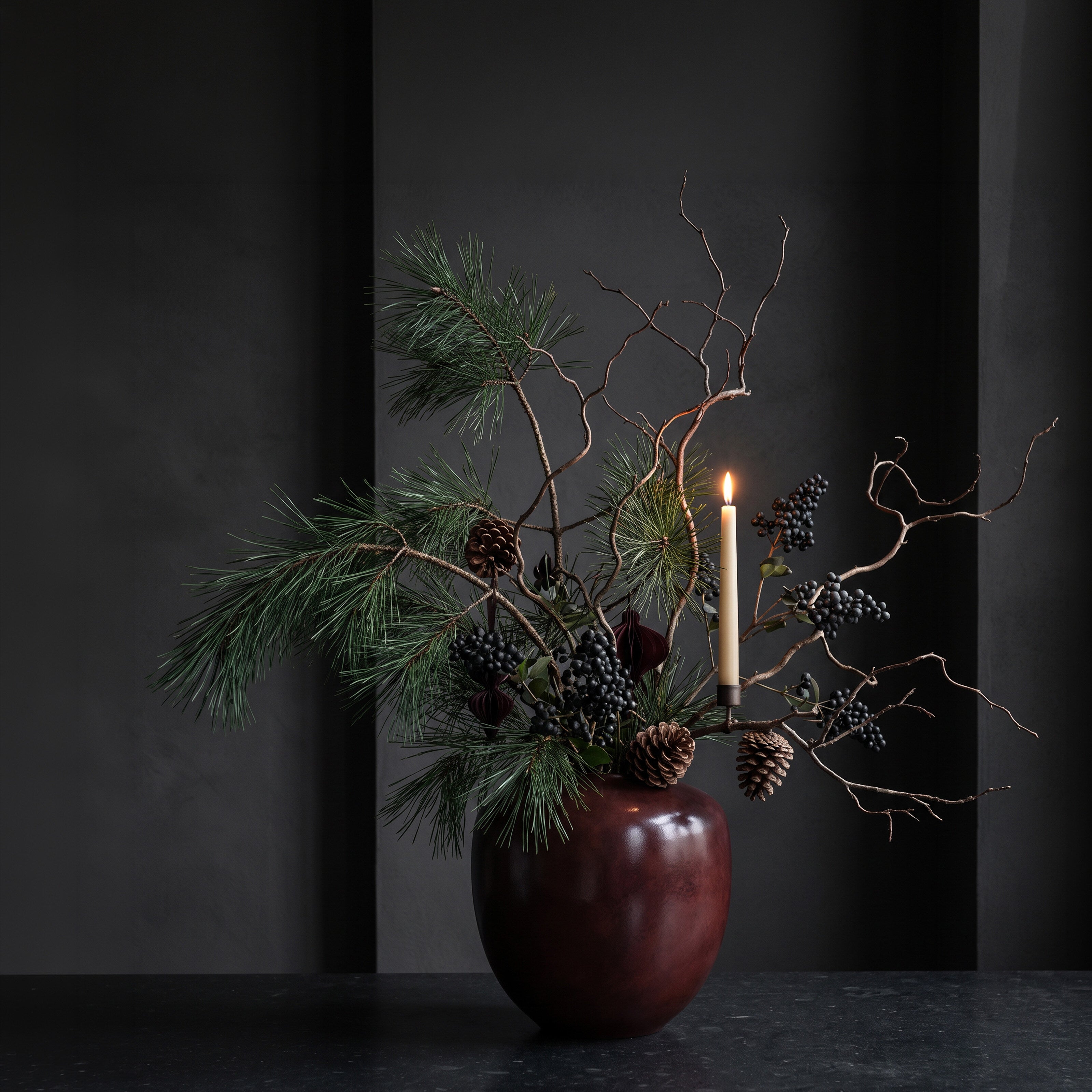 101 Copenhagen - Sunao Vase, Medio - Maroon - Vase