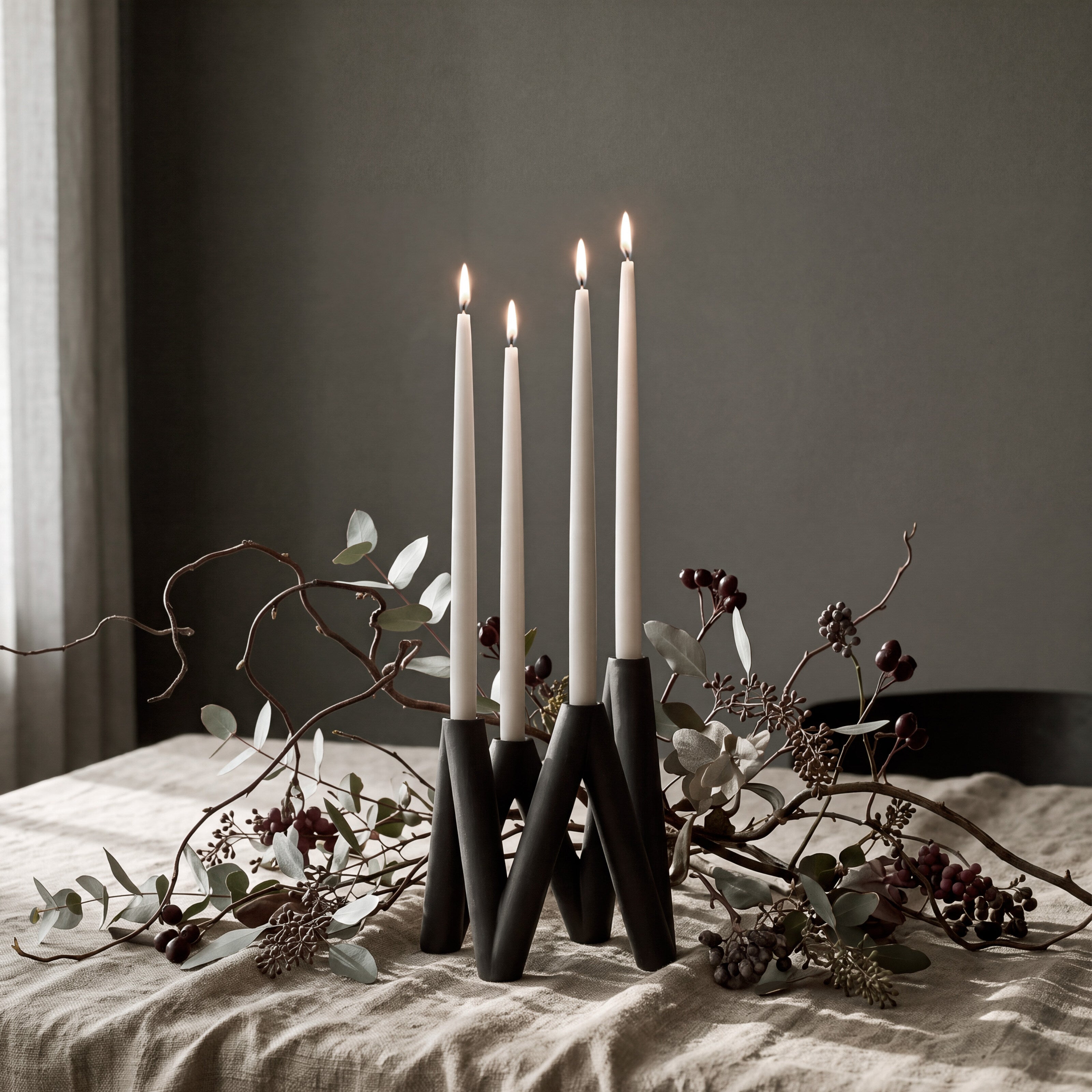W Candle Holder - Black