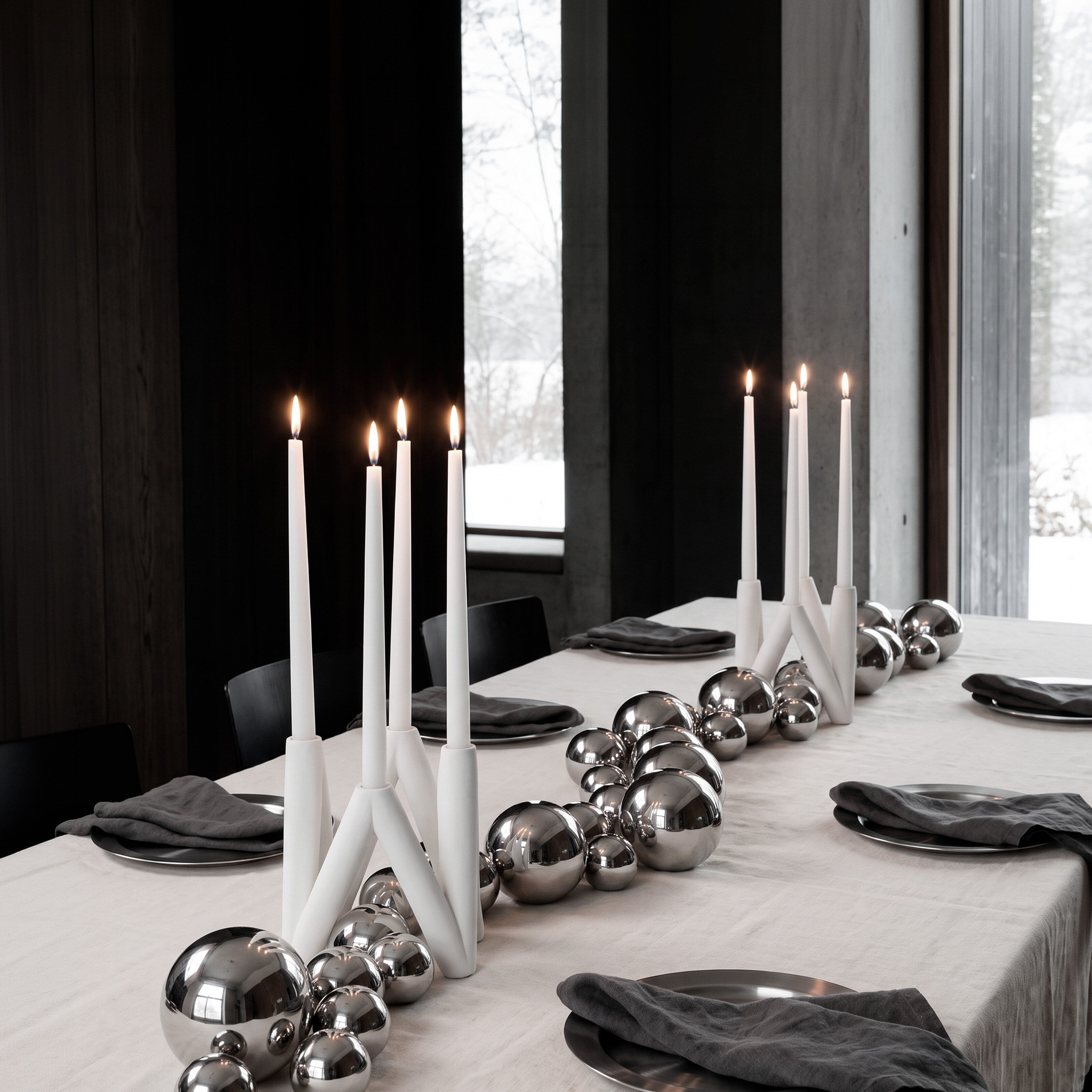 W Candle Holder - Bone White