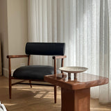 Nama Lounge Chair - Classic Brown Oak - Leather Black