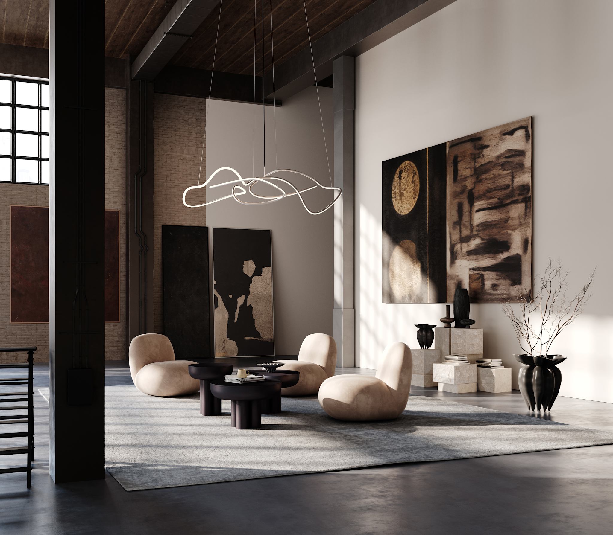 101 Copenhagen - Ghost Chandelier, Big - Chrome (5m) - Chandelier