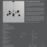 Drop Chandelier Globe, Mini - Burned Black (5m)