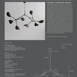 Stingray Chandelier, Grande - Burned Black (5m)