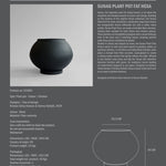 101 Copenhagen - Sunao Plant Pot Fat, Hexa - Black - Plant Pot