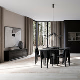 Arc Dining Table, Ø120 - Coffee Black Oak