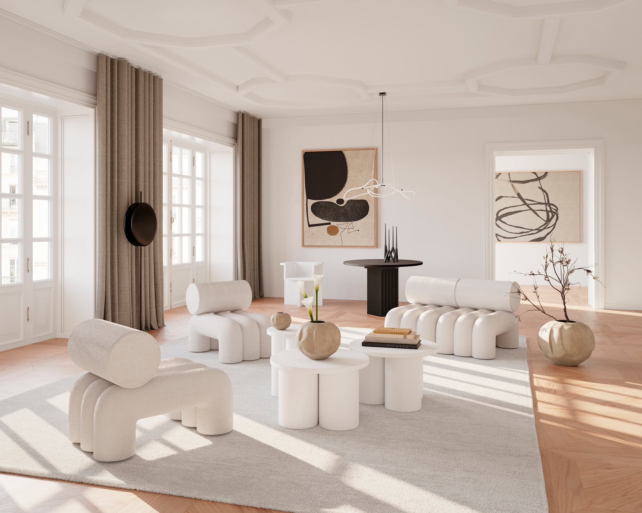 101 Copenhagen - Arc Dining Table, Ø120 - Coffee Black Oak - Dining Table