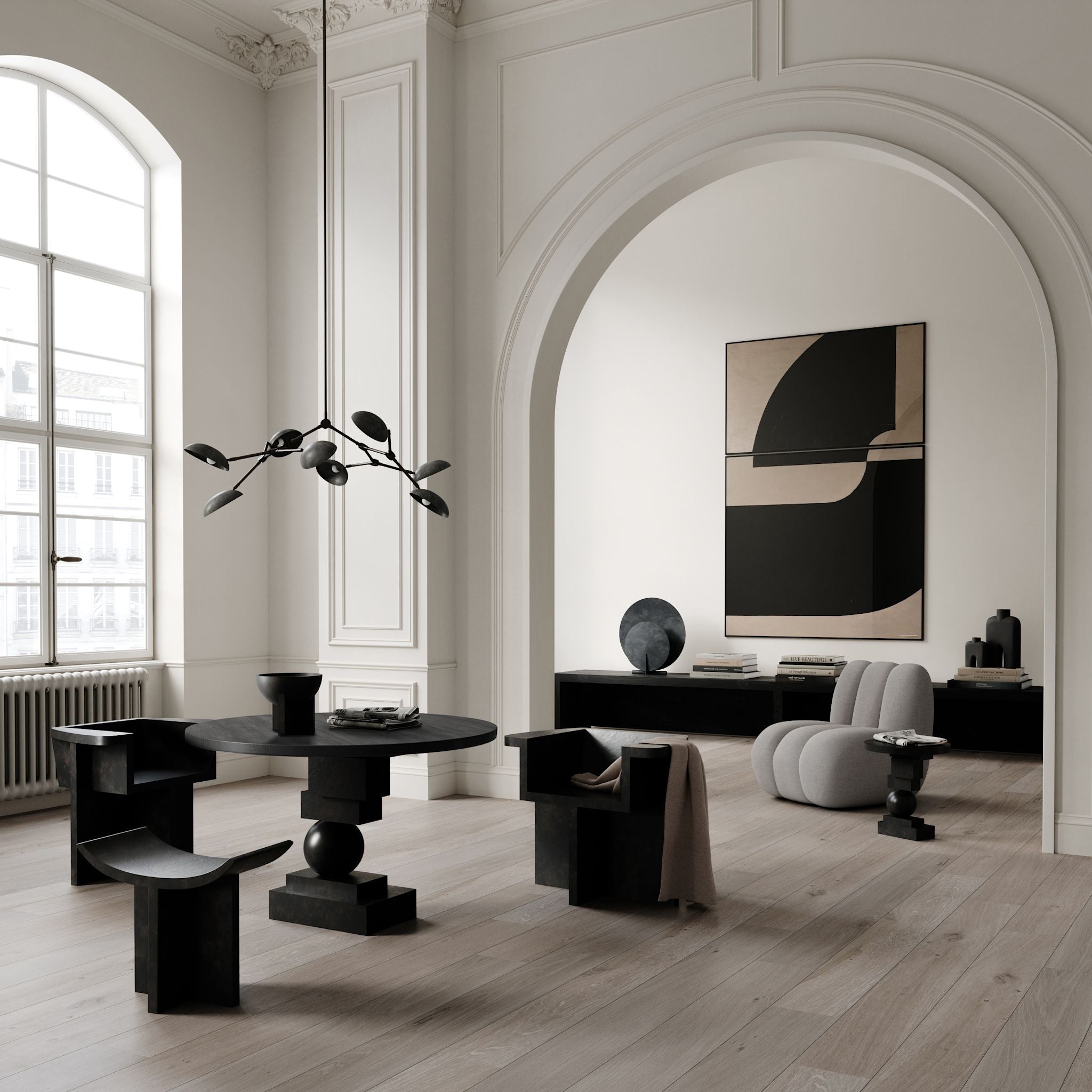 Artist Dining Table, Ø120 - H30mm - Coffee Black Oak