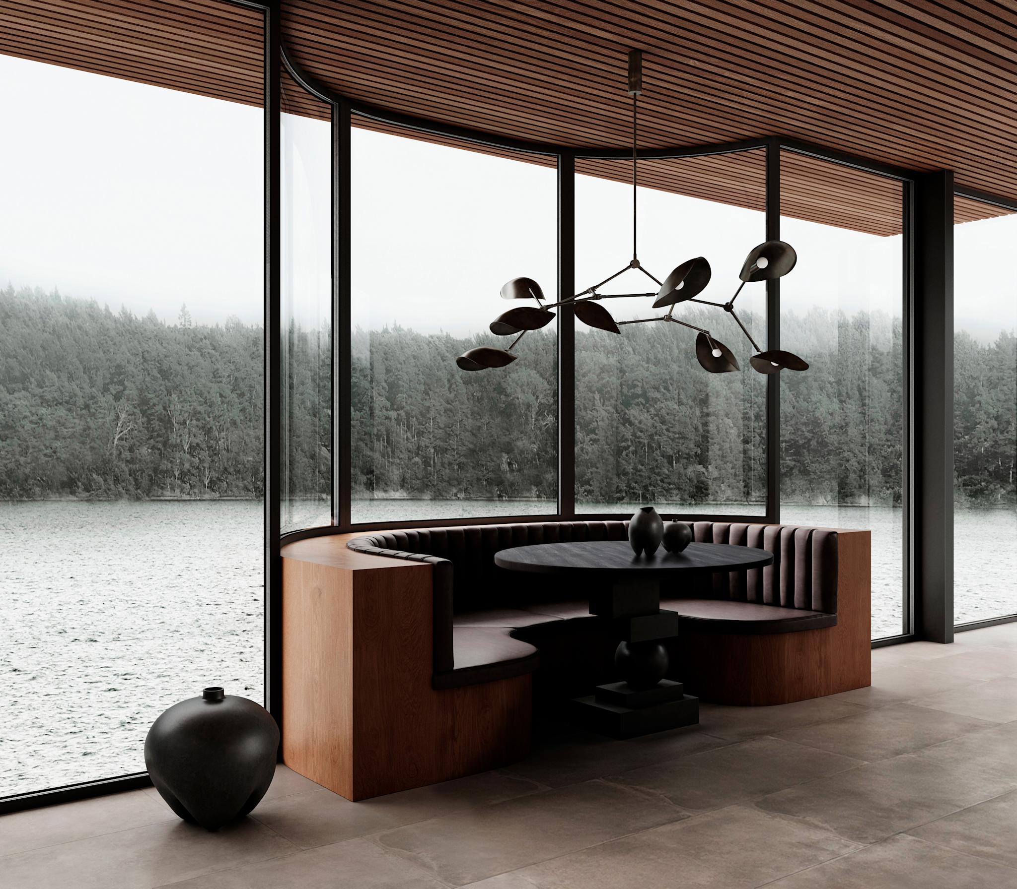 101 Copenhagen - Artist Dining Table, Ø120 - H30mm - Coffee Black Oak - Dining Table