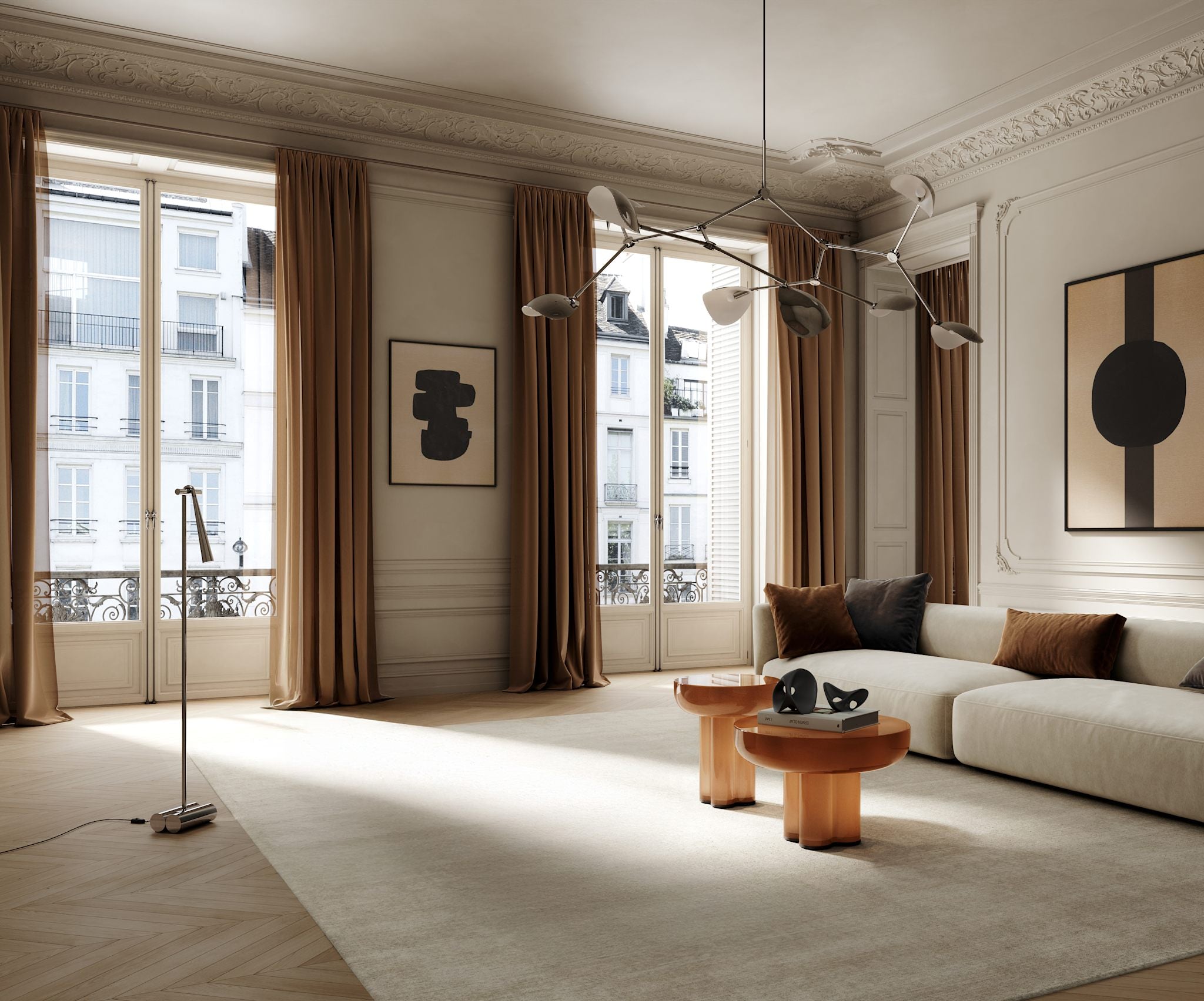 101 Copenhagen - Stingray Chandelier, Grande - Chrome (5m) - Chandelier