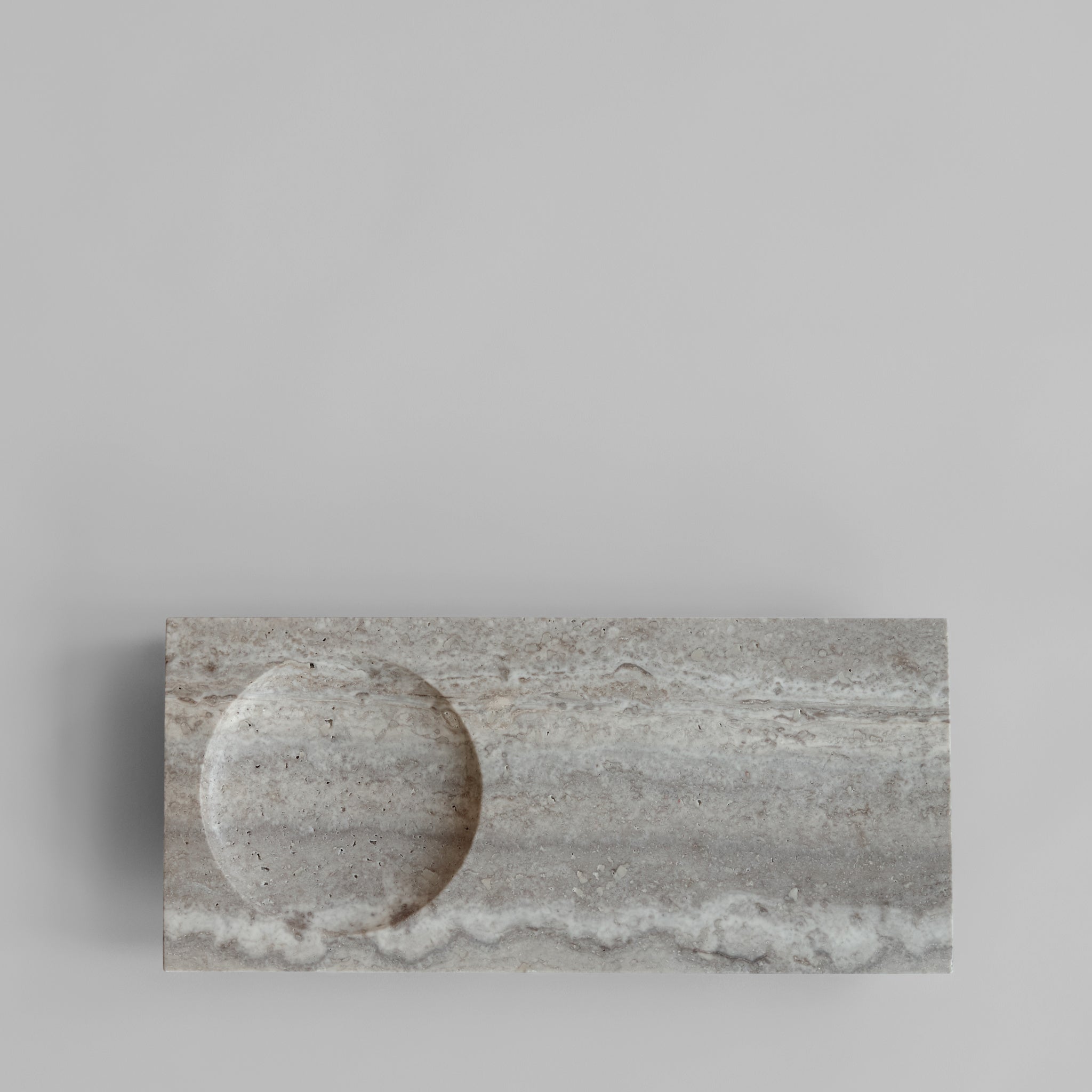 Oka Tray - Silver Travertine