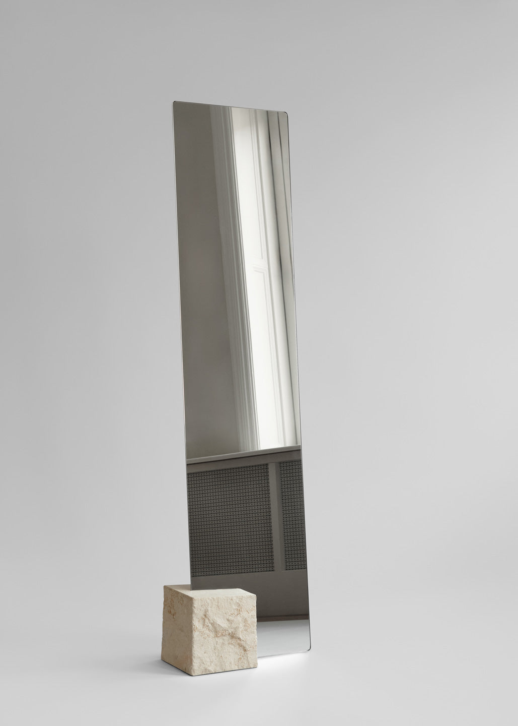 Kubis Mirror with Limestone base