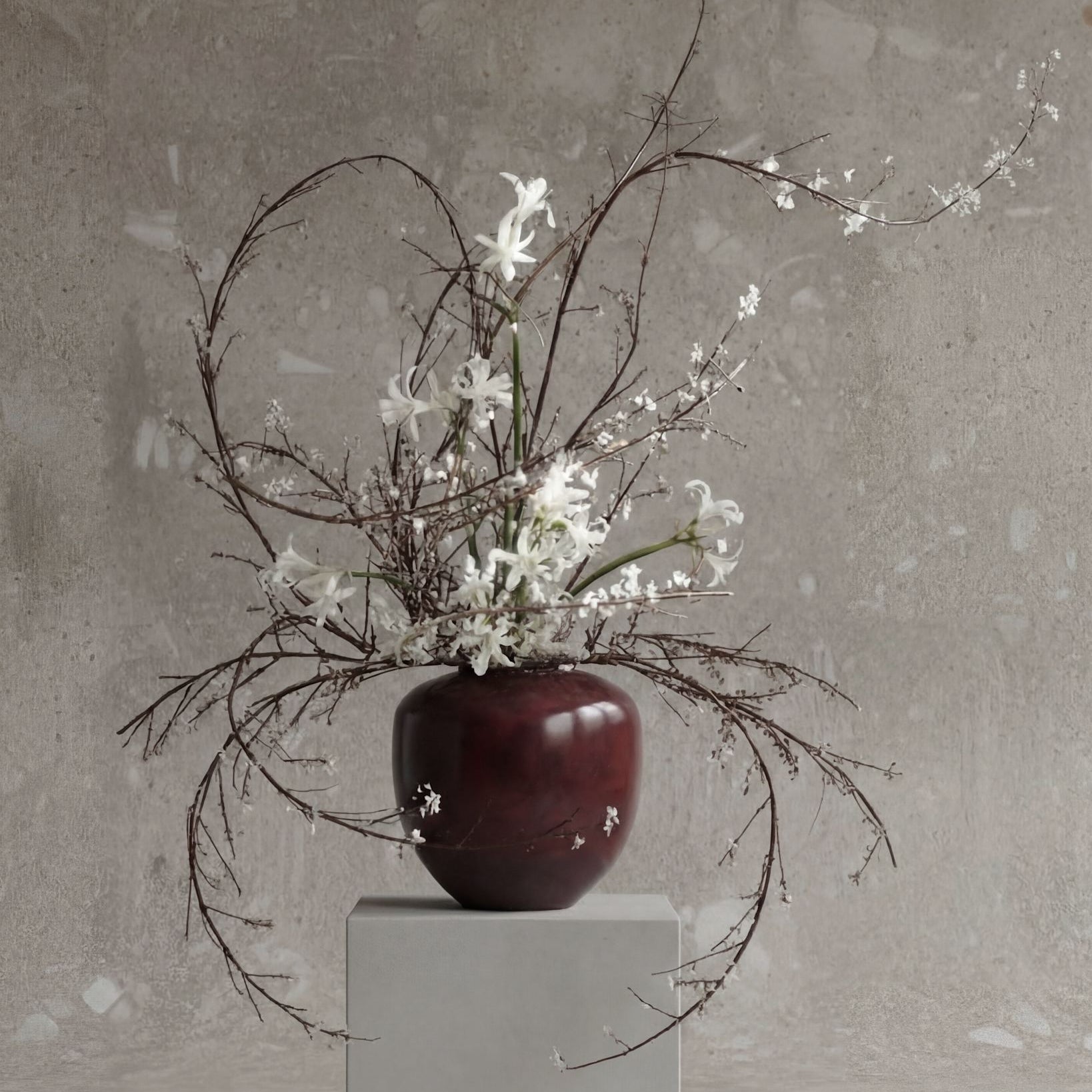 Sunao Vase, Medio - Maroon