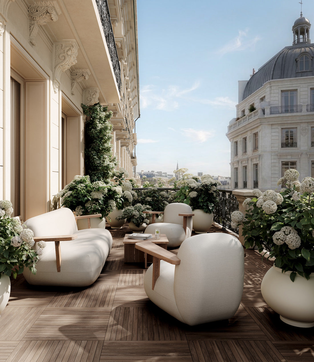Modern outdoor apartment balcony Toe furniture and