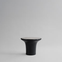 Trumpet Table, Low - Silver Travertine