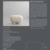 101 Copenhagen - Big Foot Bench, Petit  - Sandshell (Sheepskin) - Bench