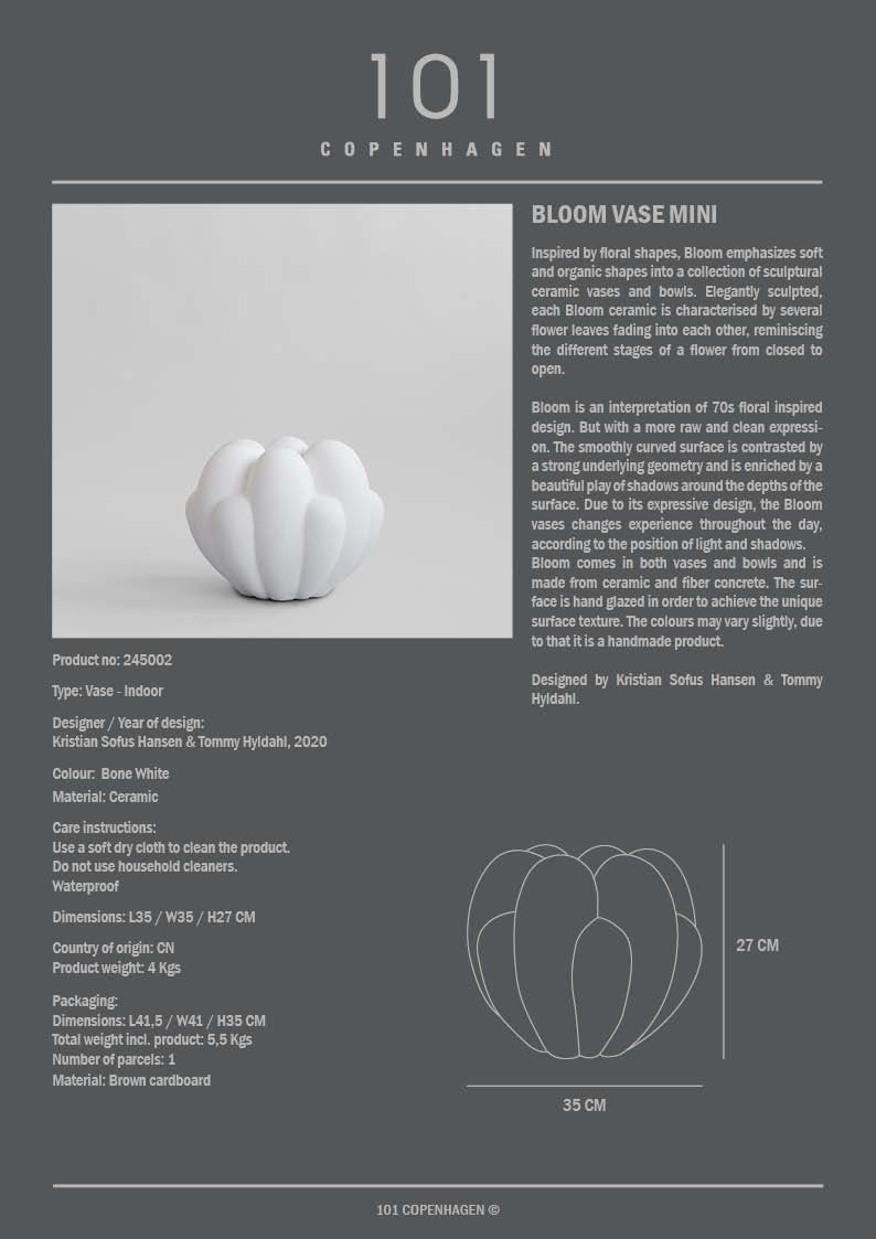 101 Copenhagen - Bloom Vase, Mini - Bone White - Vase