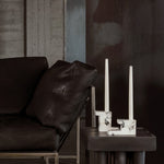 101 Copenhagen - Brick Candle Holder, Tall - Calacatta - Candle Holders