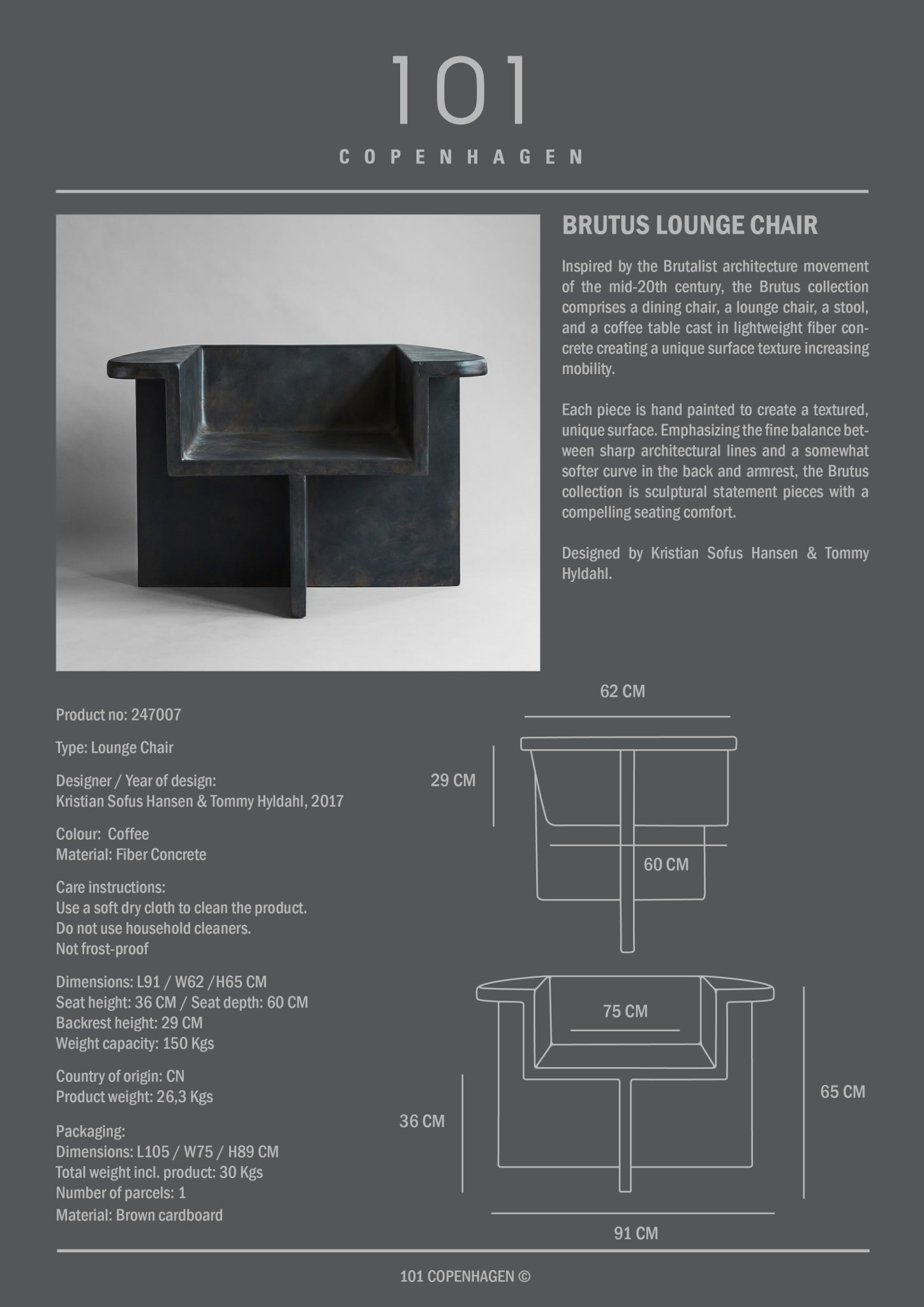 Brutus Lounge Chair - Coffee style sheet
