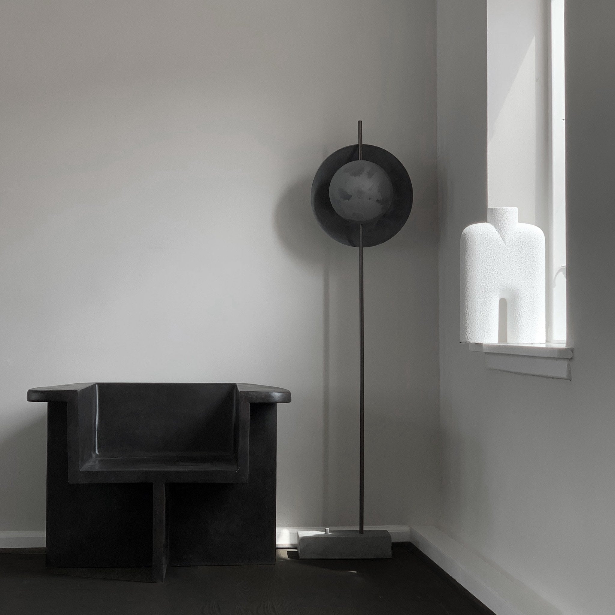 Brutus Lounge Chairs - Coffee - Dawn Floor Lamp Cobra vase