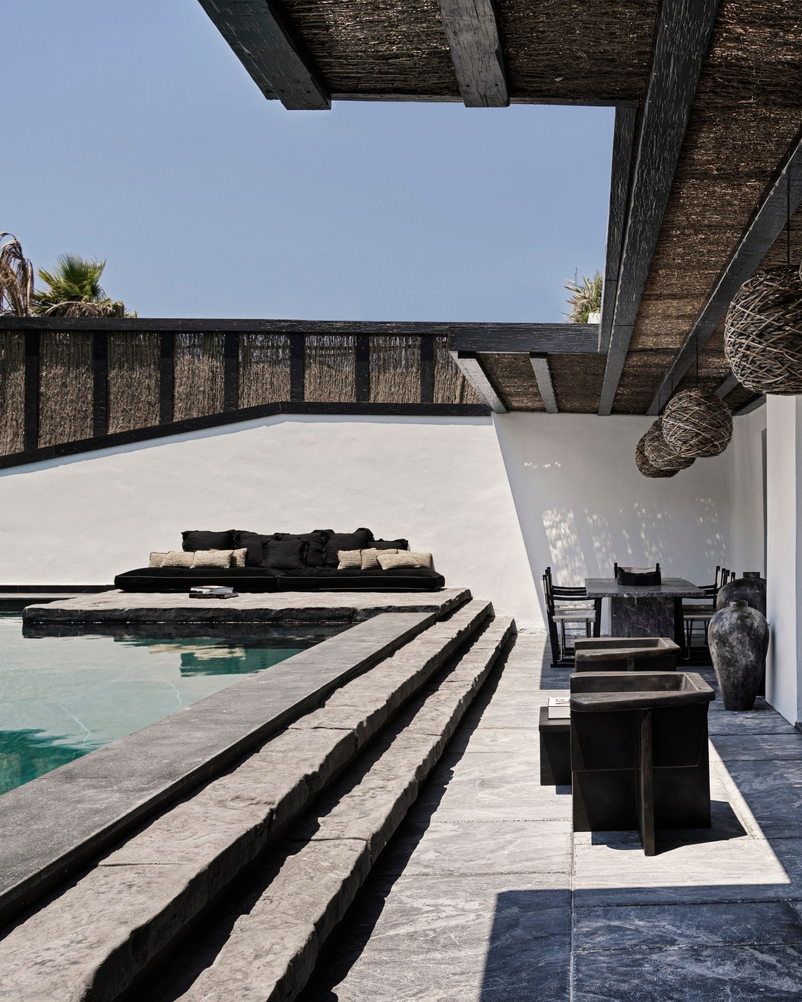 Brutus Lounge Chairs - Coffee - by pool