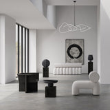 Brutus Lounge Chairs - Coffee -with Ghost chandelier, Foku Lounge chair, Baburu bowl