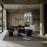 Drop chandelier mini bronze  - artist dining table - brutus dining chair