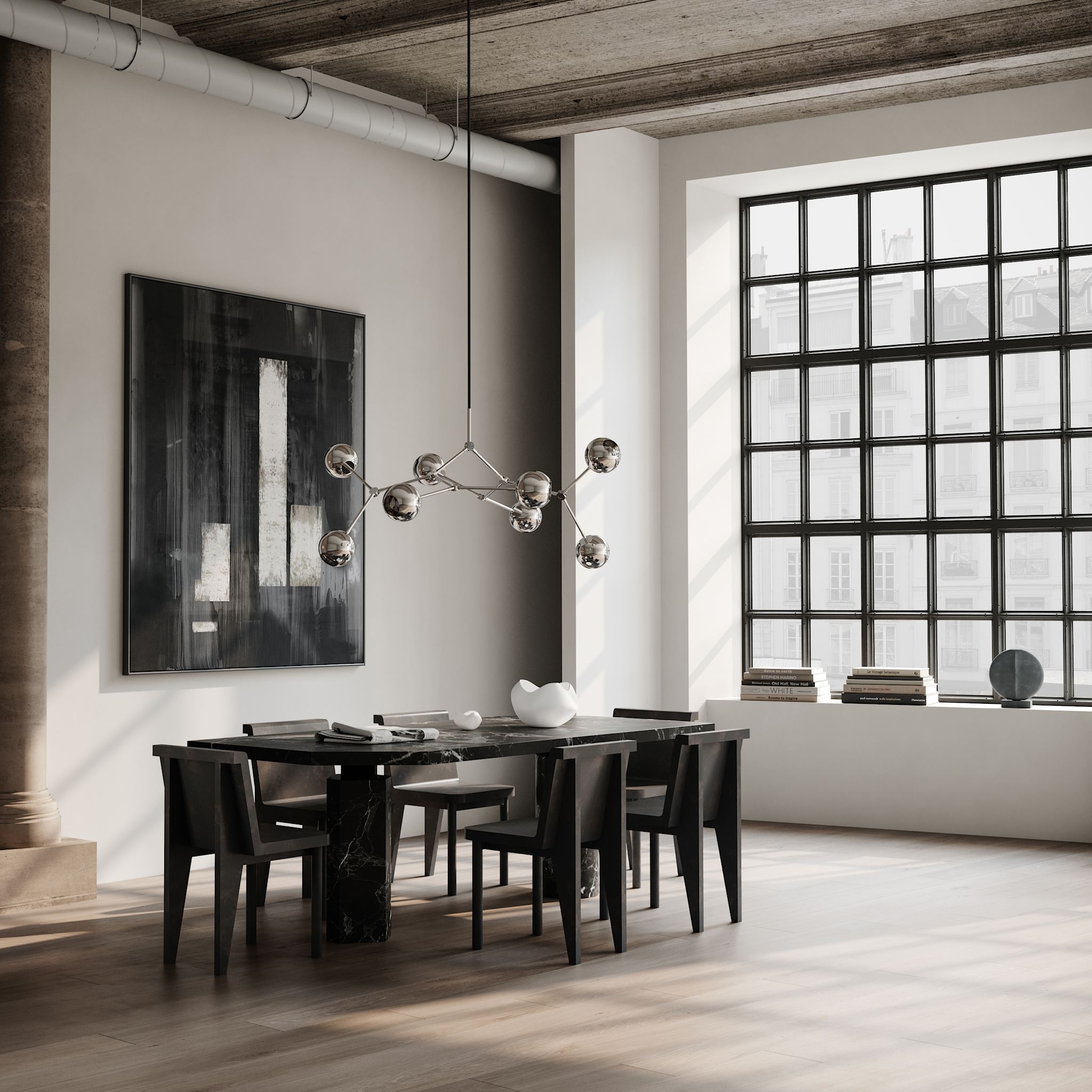 101 Copenhagen - Drop Chandelier Globe - Chrome (5m) - Chandelier