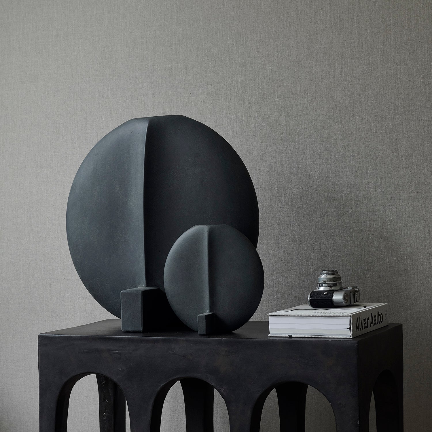 101 Guggenheim  vases on Bow console
