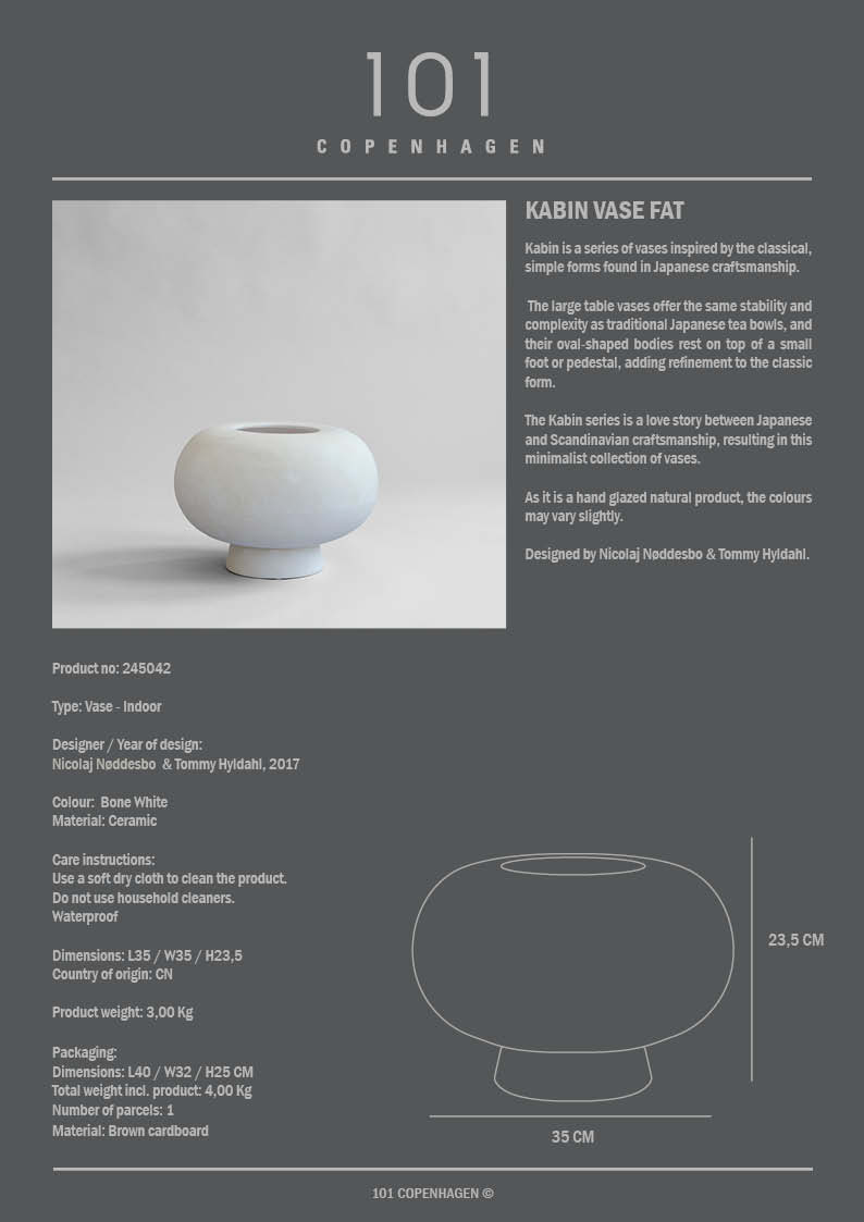 101 Copenhagen - Kabin Vase, Fat - Bone White - Vase