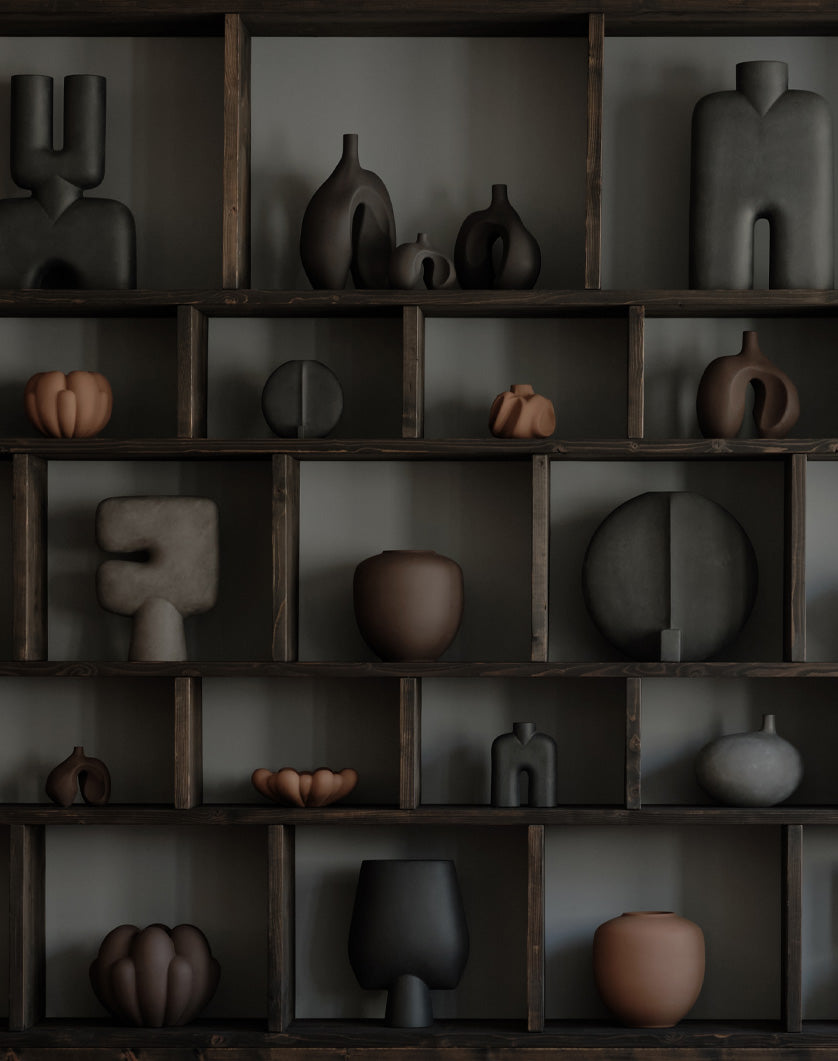 Gallery of various 101 Copenhagen ceramic vases and Trays.