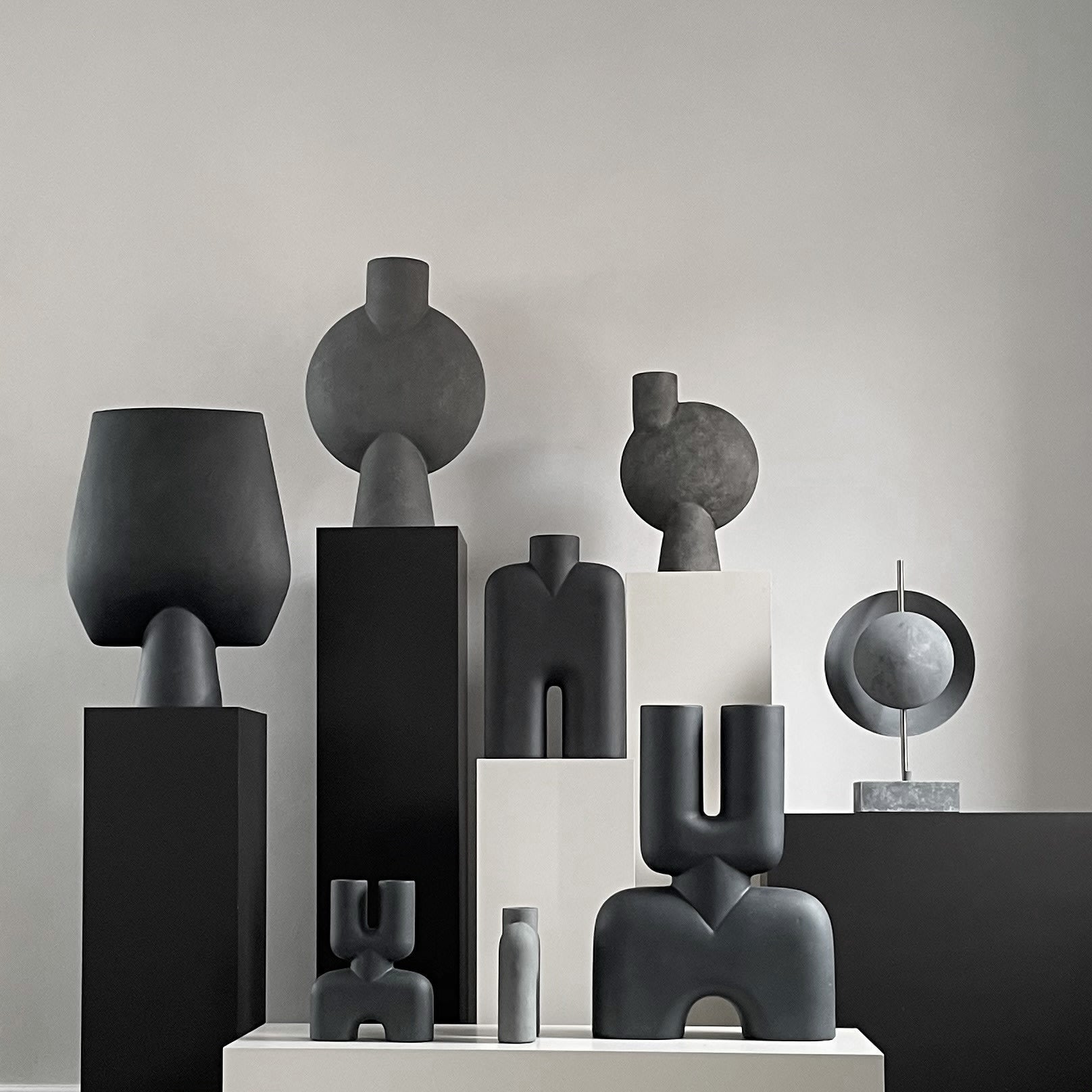 101 Copenhagen - Cobra Vase Double, Mini - Black - Vase