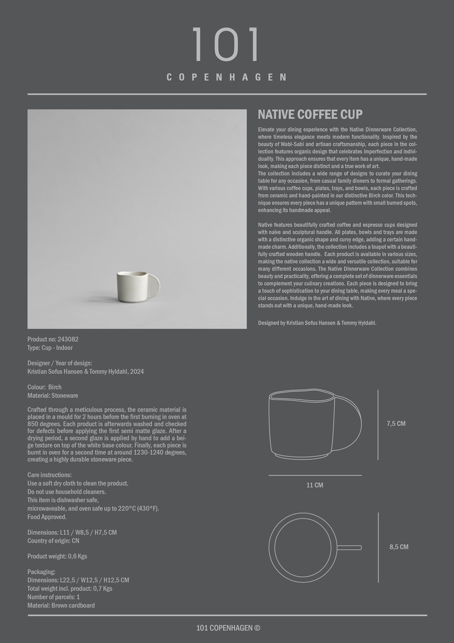 101 Copenhagen - Native Coffee Cup - Birch - Cup