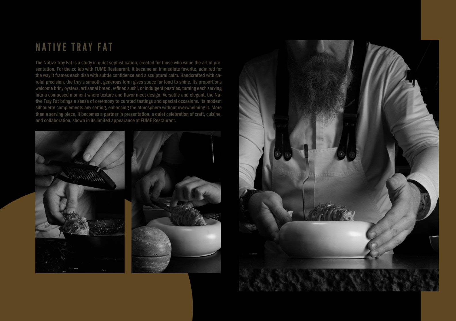 Native Tray, Fat with Black Truffle Linguini presented by chef