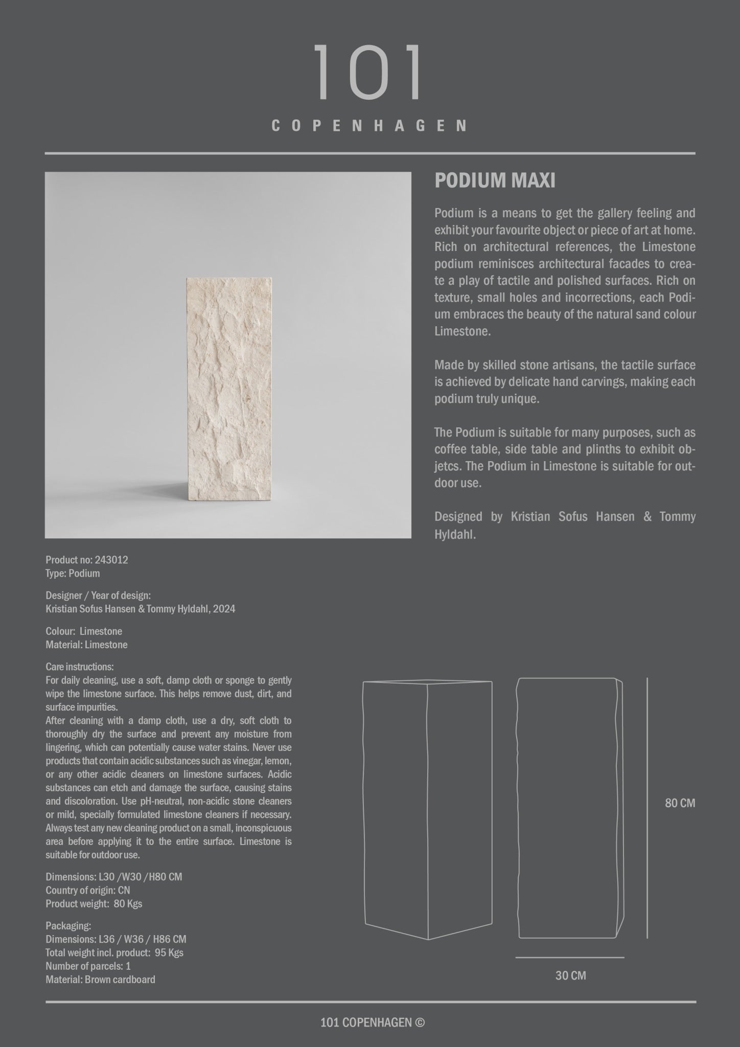 101 Copenhagen - Podium, Maxi - Limestone - Podium