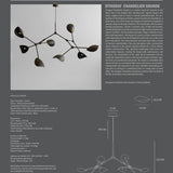101 Copenhagen - Stingray Chandelier, Grande - Burned Black (5m) - Chandelier