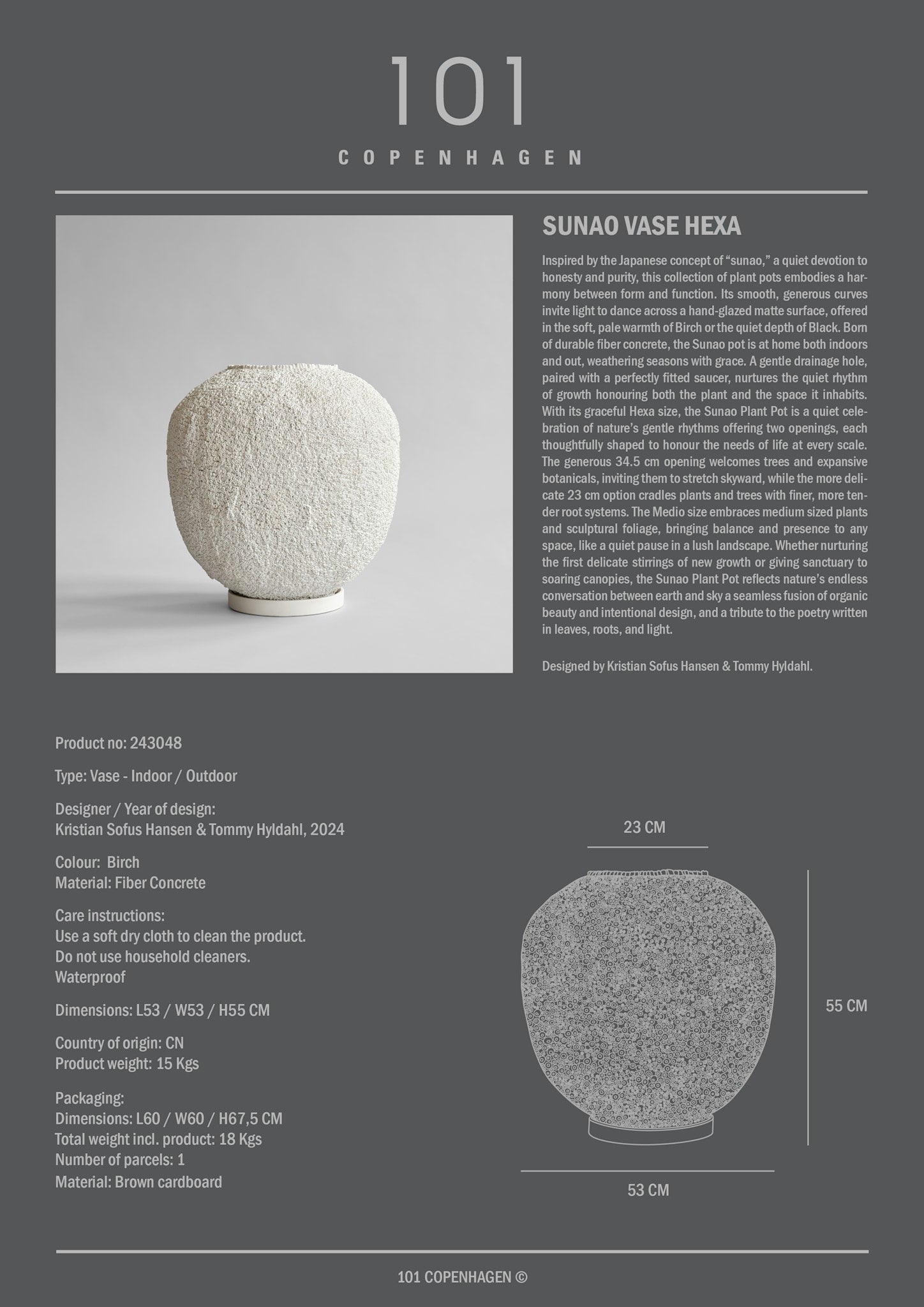 101 Copenhagen - Sunao Vase, Big - Beehive - Outdoor