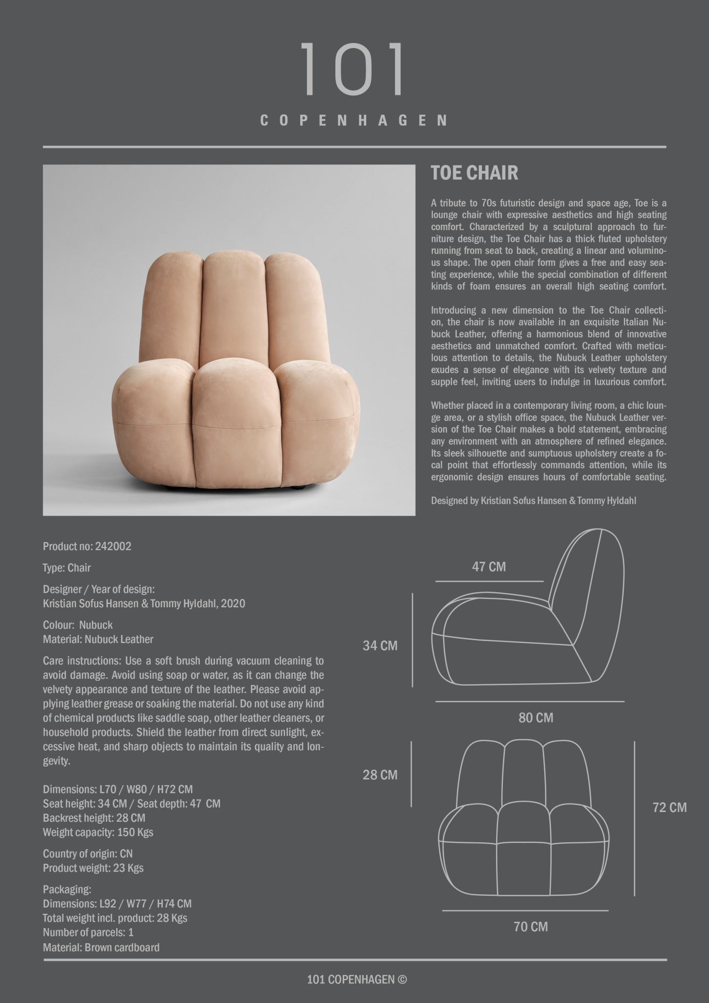 101 Copenhagen - Toe Chair - Nubuck - Lounge Chair