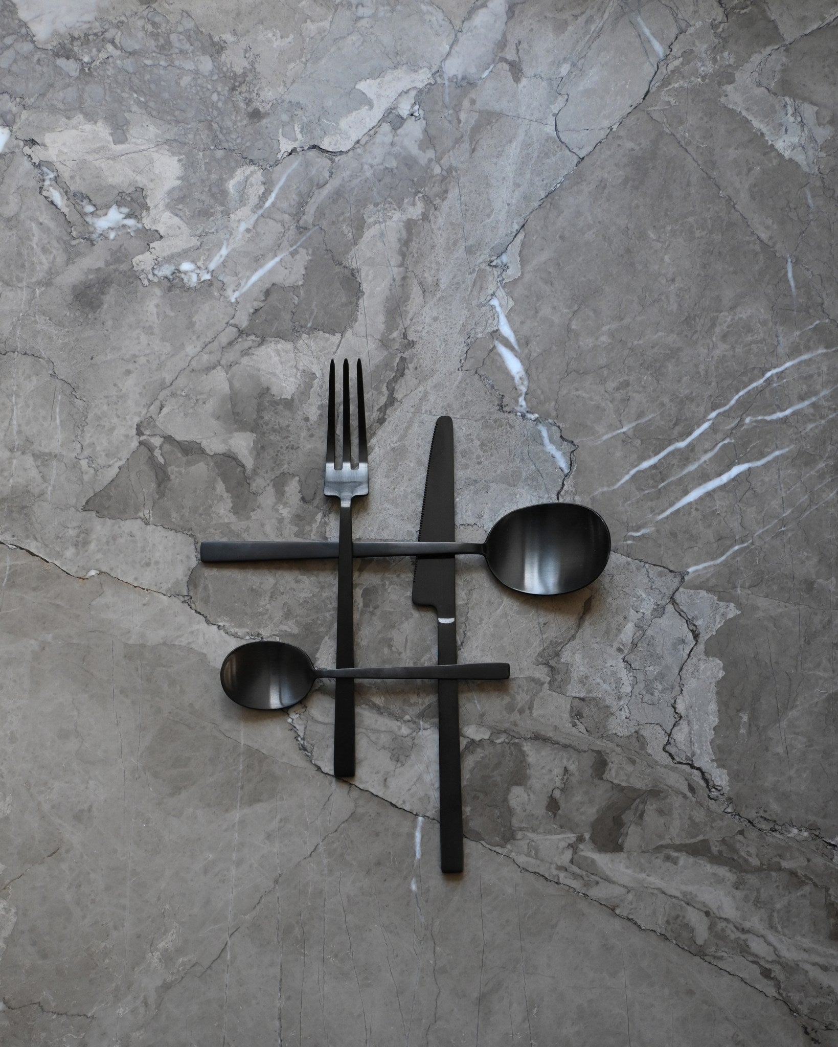 101 Copenhagen Kogei Cutlery - Black on light marble