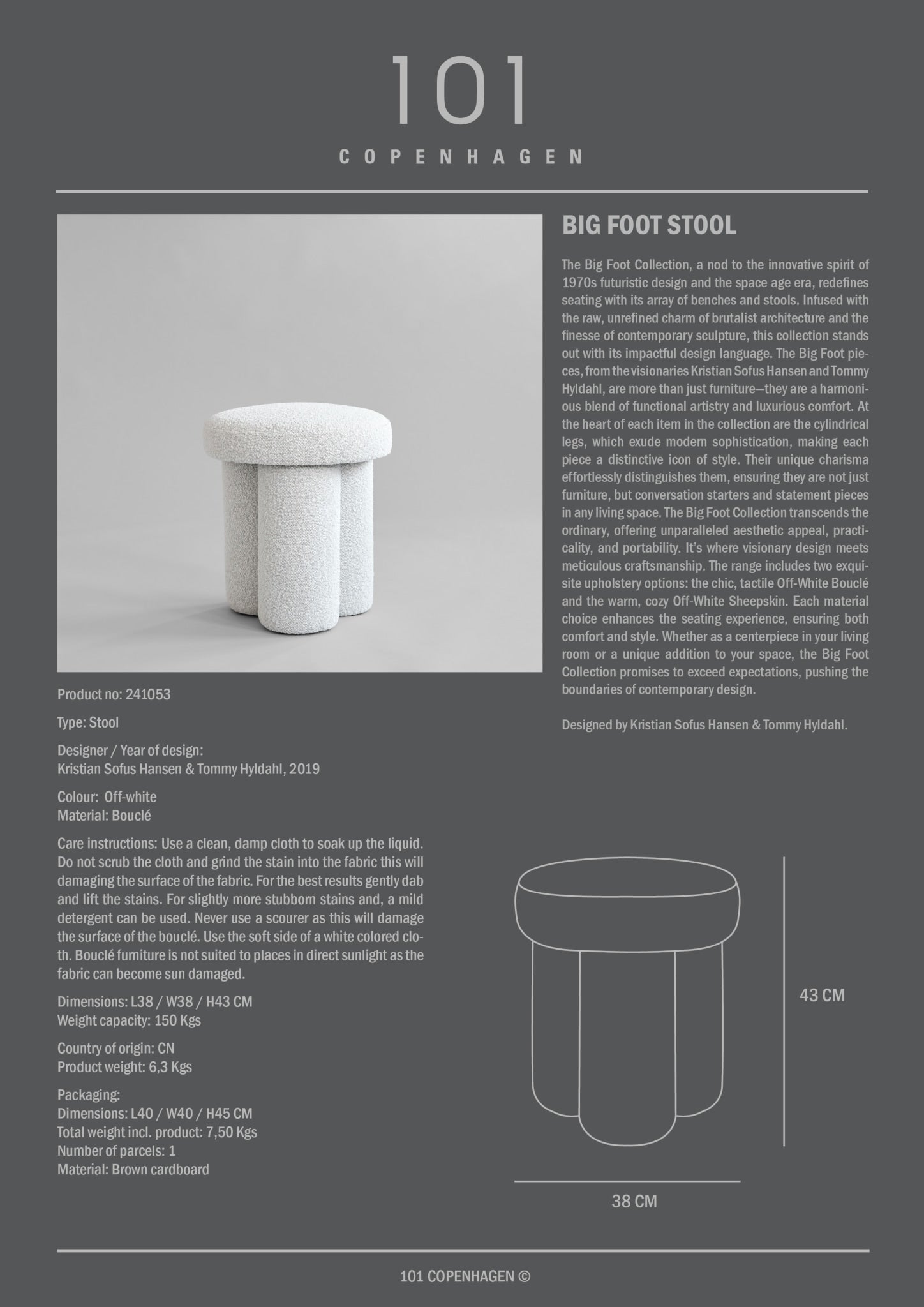 Big Foot Stool - Off White (CPH 900) - 101 Copenhagen