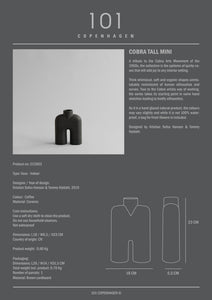 Cobra Vase Tall, Mini - Coffee - 101 Copenhagen